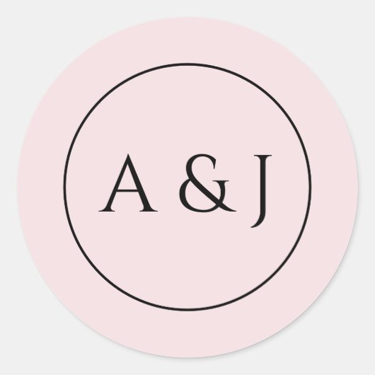 ピンクの花とランタン ラウンドシール (正面)