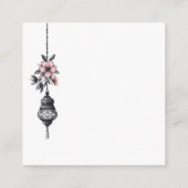 ピンクの花とランタンQRコード エンクロージャーカード (裏面)