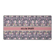 ピンクの花とレース付きデスクマフェイクット