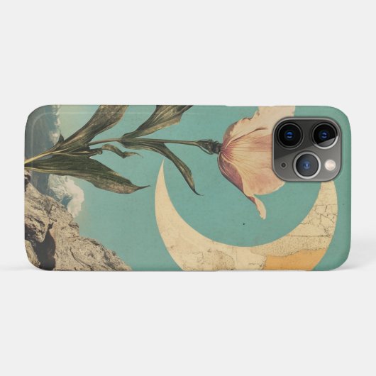 ピンクの花と三日月 Case-Mate iPhoneケース (裏面(横))