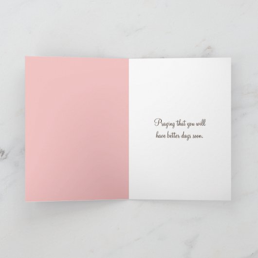 ピンクの花と古い本 カード (内部)