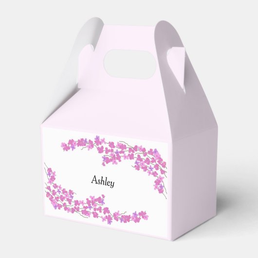 ピンクの花と名前 フェイバーボックス (正面サイド)