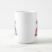 ピンクの花と妖精のシルエット コーヒーマグカップ (中央)