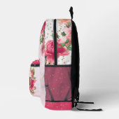 ピンクの花と妖精の女の子 プリントバックパック (右)