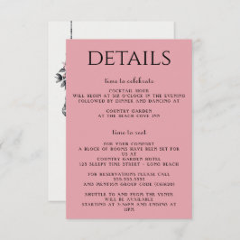 ピンクの花と提灯 エンクロージャーカード