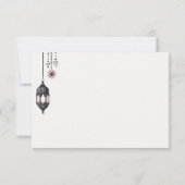 ピンクの花と提灯 出欠カード (裏面)