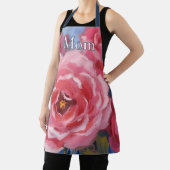 ピンクの花と文字 エプロン (インサイチュ)