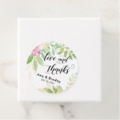 ピンクの花と書道の愛と感謝していの結婚愛 フェイバータグ (インサイチュ)