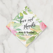 ピンクの花と書道の愛と感謝していの結婚愛 フェイバータグ (裏面)