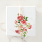 ピンクの花と果実の花束の贈り物ラベル フェイバータグ (インサイチュ)