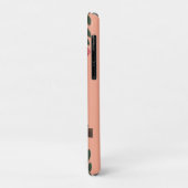 ピンクの花と枝にとまるスタイリッシュな茶色のフクロウ Case-Mate iPhoneケース (裏面/左)