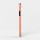 ピンクの花と枝にとまるスタイリッシュな茶色のフクロウ Case-Mate iPhoneケース (裏面/右)