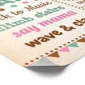 ピンクの花と森林の女の子 1歳の誕生日マイルストーン ポスター (角)