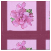 ピンクの花と正方形の生地 ファブリック (クローズアップ)