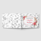 ピンクの花と灰色のガぼやけラス ゲストブック (全面)