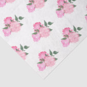 ピンクの花と緑のパターン 薄葉紙 (詳細)