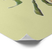 ピンクの花と緑の十字 ポスター (角)