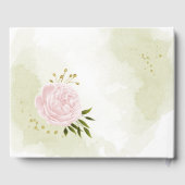 ピンクの花と緑の葉のボタニカルなデザイン ゲストブック (裏面)