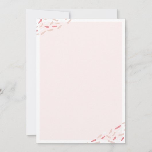 ピンクの花と緑エレガントの美結婚しい 招待状 (裏面)