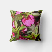 ピンクの花と緑離れの花 クッション (裏面)