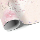 ピンクの花と緑離れの花 | モダンフローラ ラッピングペーパー (ロールコーナー)