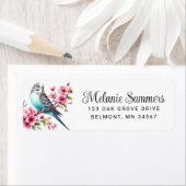 ピンクの花と美しいブジー差出人住所 ラベル (インサイチュ)