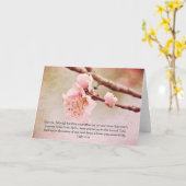 ピンクの花と聖なる書物、 経典アートカード カード (黄色い花)