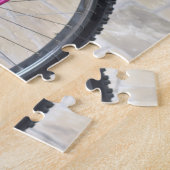 ピンクの花と自転車Islington London UK ジグソーパズル (側面)