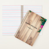 ピンクの花と茶色の木 ノートブック (内側)