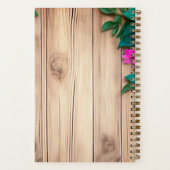 ピンクの花と茶色の木 ノートブック (裏面)