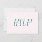 ピンクの花と葉の返信カード RSVP (裏面)