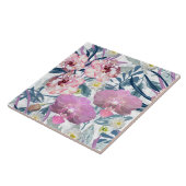 ピンクの花と蘭。 タイル (側面)