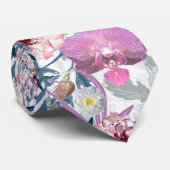 ピンクの花と蘭。 ネクタイ (ロール)