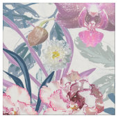 ピンクの花と蘭 ファブリック (クローズアップ)