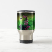 ピンクの花と蜂の世界 トラベルマグ (中央)