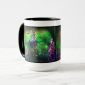 ピンクの花と蜂の世界 マグカップ (正面左)