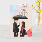 ピンクの花と蝶の折りたたみグリーティングカード - 無地 カード (黄色い花)