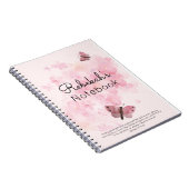 ピンクの花と蝶 ノートブック (右側)