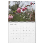 ピンクの花と諺の聖なる書物、 経典カレンダー カレンダー (3月 2027)