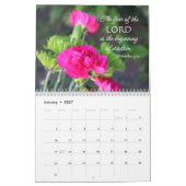 ピンクの花と諺の聖なる書物、 経典カレンダー カレンダー (1月 2027)