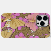 ピンクの花と金の蝶、そしてあなたの名前 Case-Mate iPhoneケース (裏面 (横))