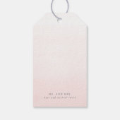 ピンクの花と金ゴールドの緑のエレガントな結婚式 ギフトタグ (裏面)