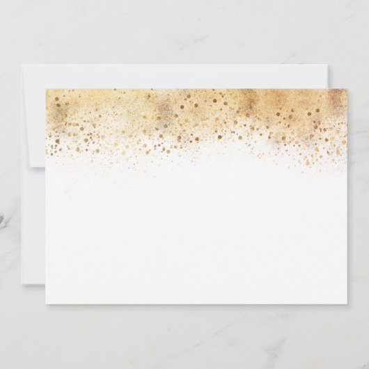 ピンクの花と金ゴールドグリッターモダンベビーシャワー 招待状 (裏面)