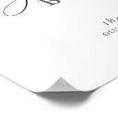 ピンクの花と金ゴールドグリーンリーゲストブックサイン ポスター (角)