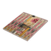 ピンクの花と音楽ノート タイル (側面)