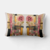 ピンクの花と音楽ノート ランバークッション (裏面)