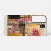 ピンクの花と音楽ノート SAMSUNG GALAXYケース (裏面横)