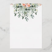 ピンクの花と風船のイタズラ描き はじめての赤ちゃん おめでとう 箔招待状 (裏面)