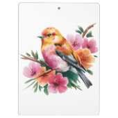 ピンクの花と鳥 クリップボード (裏面)