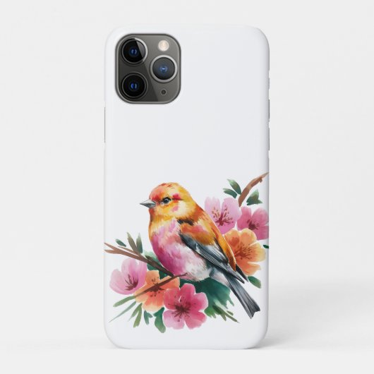 ピンクの花と鳥 Case-Mate iPhoneケース (裏)